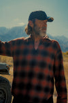 SPLIT-NECK PULLOVER FLANNEL