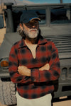 SPLIT-NECK PULLOVER FLANNEL