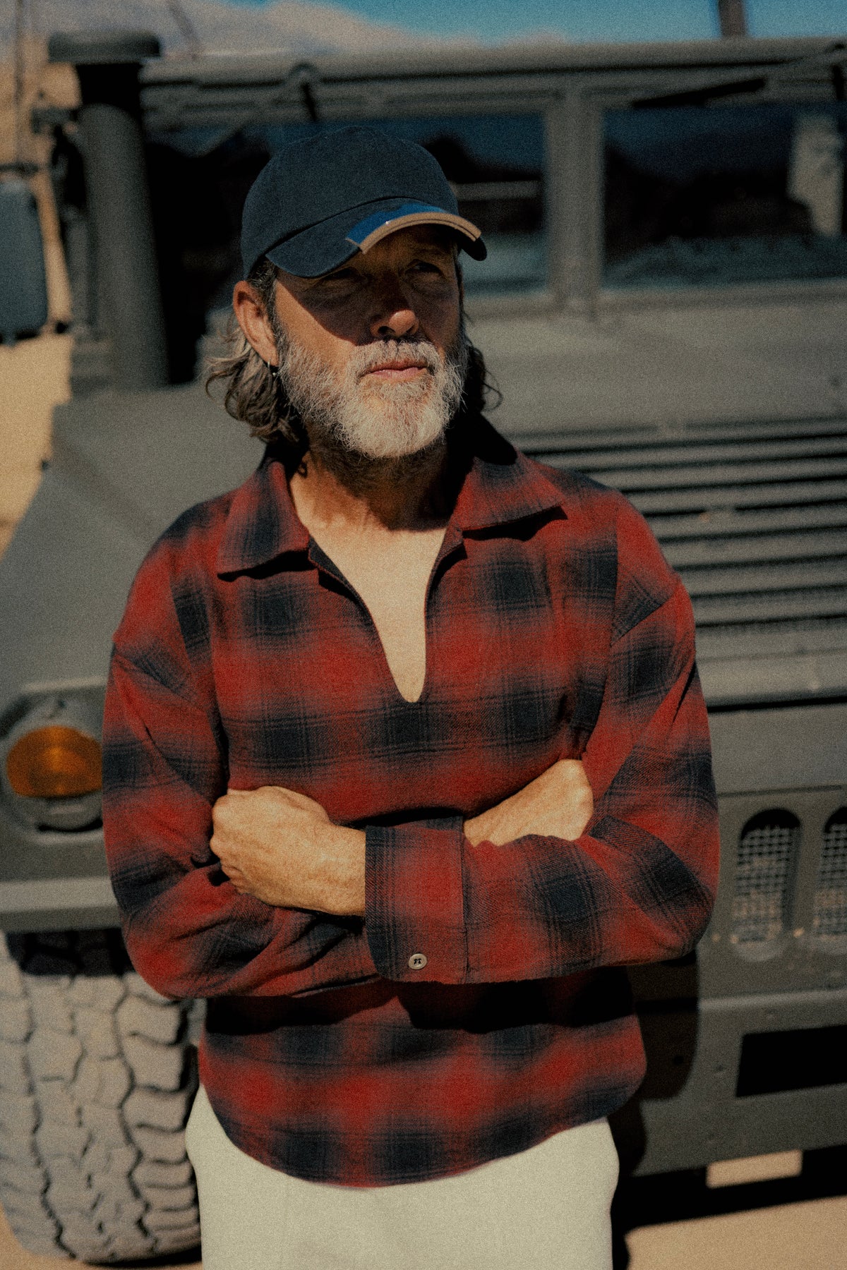 SPLIT-NECK PULLOVER FLANNEL