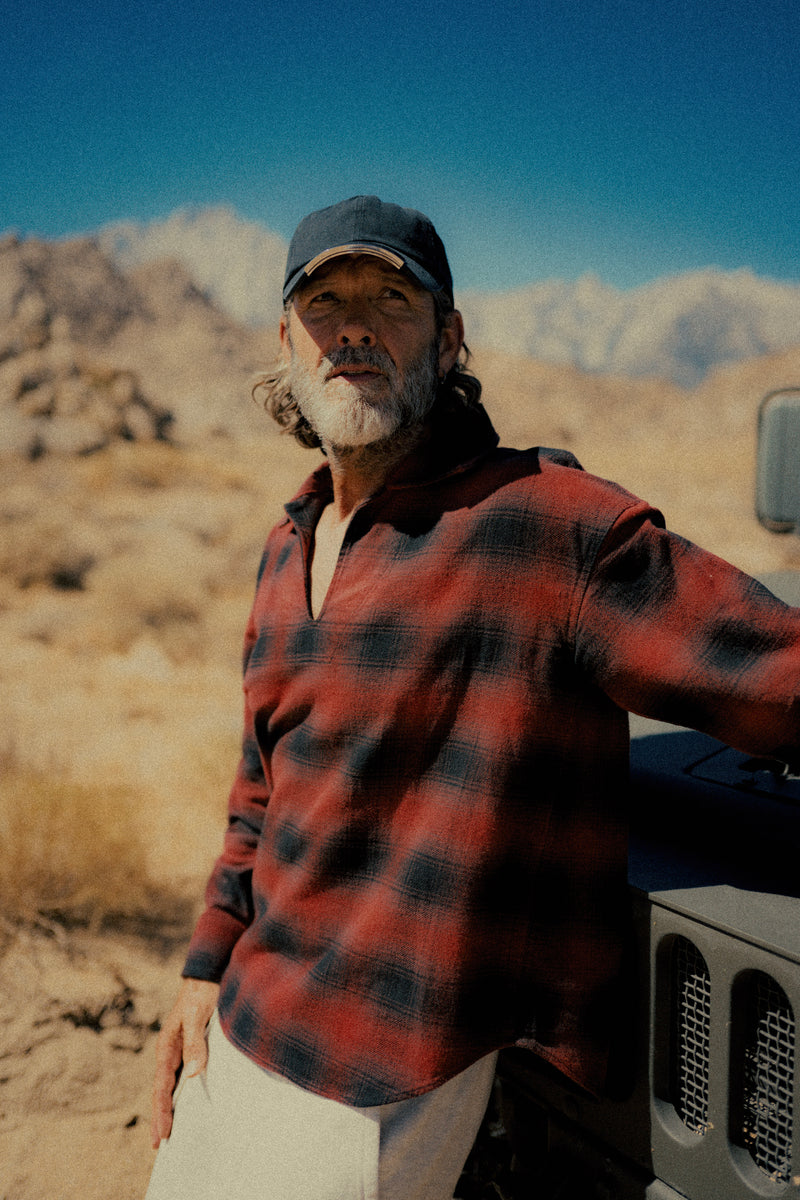 SPLIT-NECK PULLOVER FLANNEL